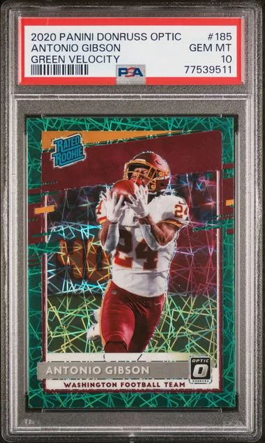 2020-21 Panini Donruss Optic Antonio Gibson Green Velocity #185 card image