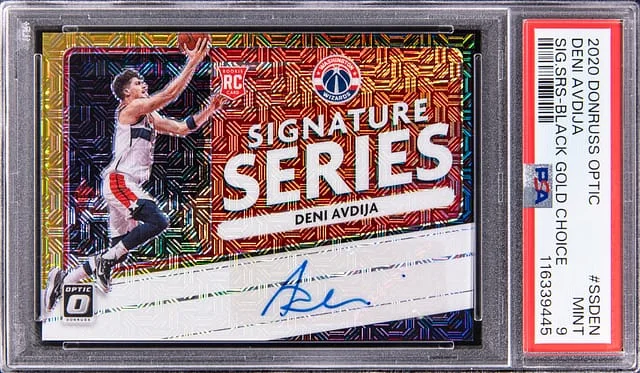 2020-21 Panini Donruss Optic Deni Avdija Signature Series Black Gold Choice #SS-DEN card image