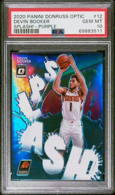 2020-21 Panini Donruss Optic Devin Booker Splash! Purple #12 card image