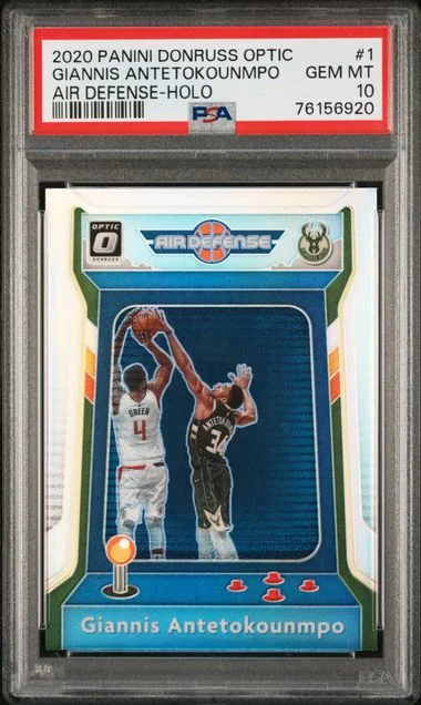 2020-21 Panini Donruss Optic Giannis Antetokounmpo Air Defense #1 card image