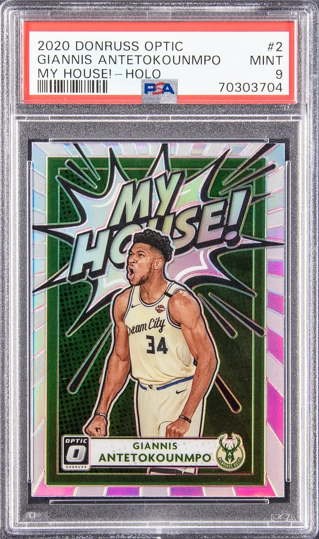 2020-21 Panini Donruss Optic Giannis Antetokounmpo My House! Holo #2 card image