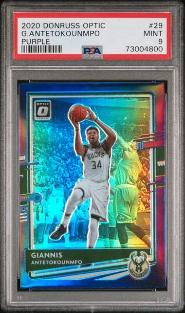 2020-21 Panini Donruss Optic Giannis Antetokounmpo Purple #29 card image