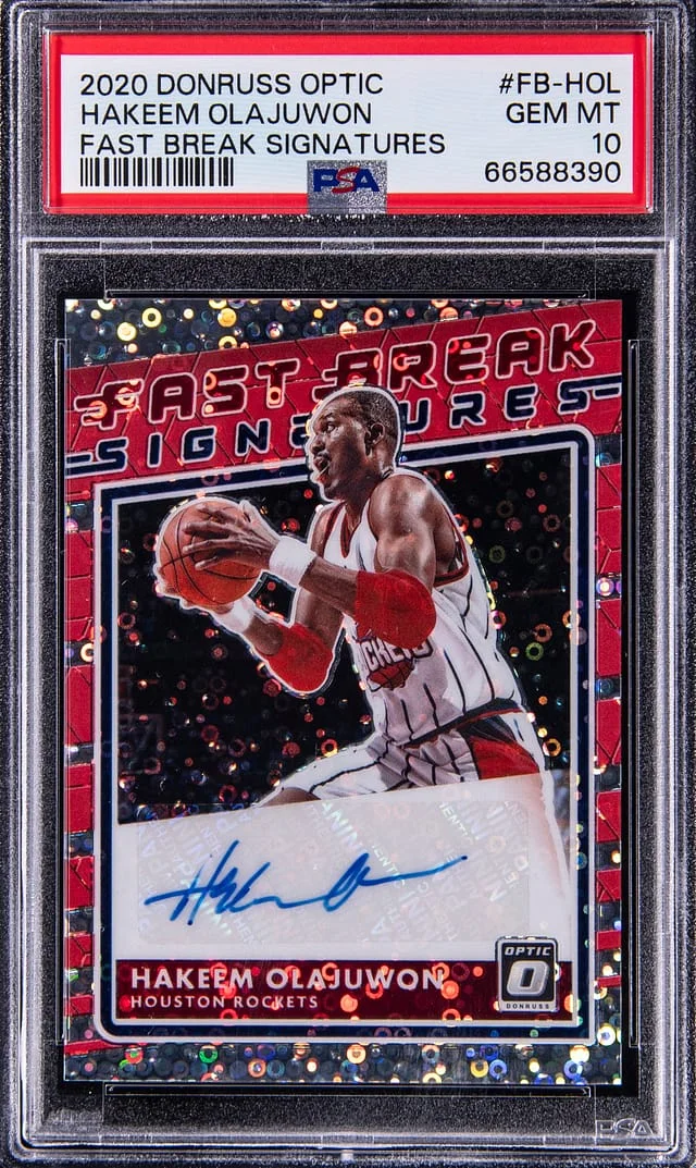 2020-21 Panini Donruss Optic Hakeen Olajuwon Fast Break Signature #FB-HOL card image