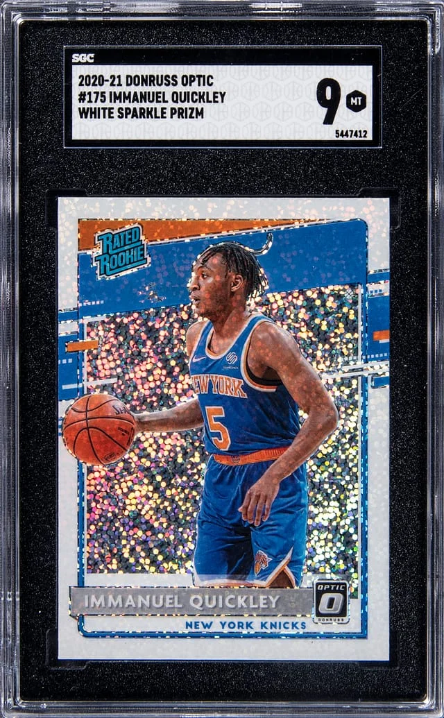 2020-21 Panini Donruss Optic Immanuel Quickley White Sparkle Prizm #175 card image