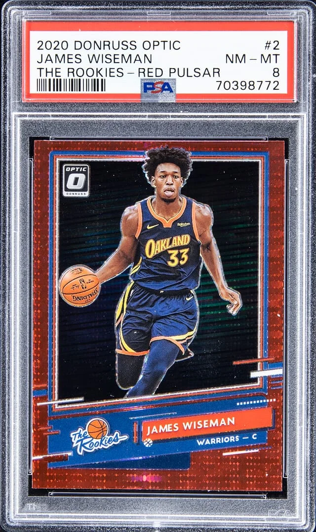 2020-21 Panini Donruss Optic James Wiseman The Rookies Red Pulsar #2 card image