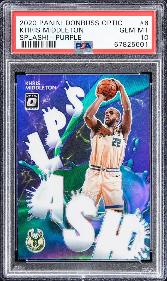 2020-21 Panini Donruss Optic Khris Middleton Splash! Purple #6 card image