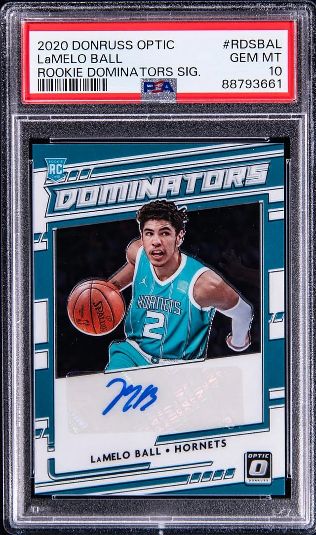 2020-21 Panini Donruss Optic LaMelo Ball Dominators Signature #RDSBAL card image
