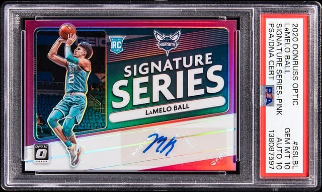 2020-21 Panini Donruss Optic LaMelo Ball Signature Series Pink #SS-LBL card image