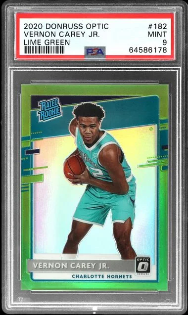 2020-21 Panini Donruss Optic Vernon Carey Jr. Lime Green #182 card image