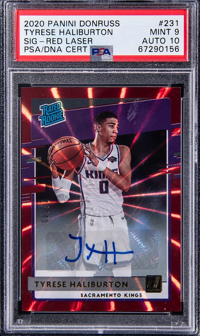 2020-21 Panini Donruss Tyrese Haliburton Signature Red Laser #231 card image