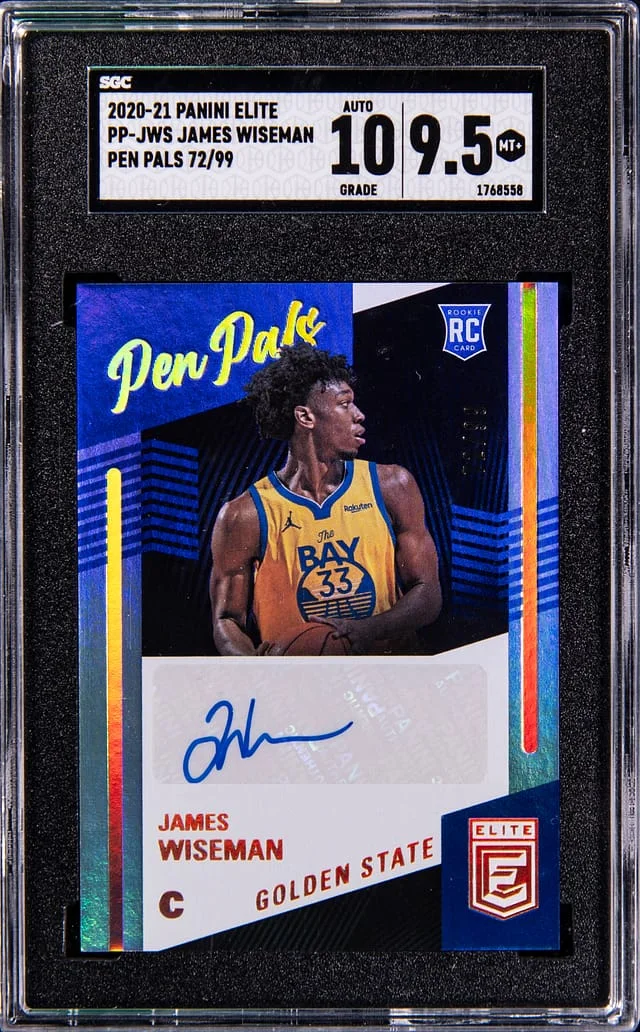 2020-21 Panini Elite James Wiseman Pen Pals #PP-JWS card image
