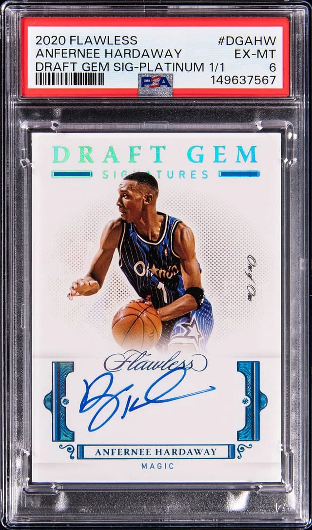2020-21 Panini Flawless Anfernee Hardaway Draft Gem Signatures Platinum #DG-AHW card image