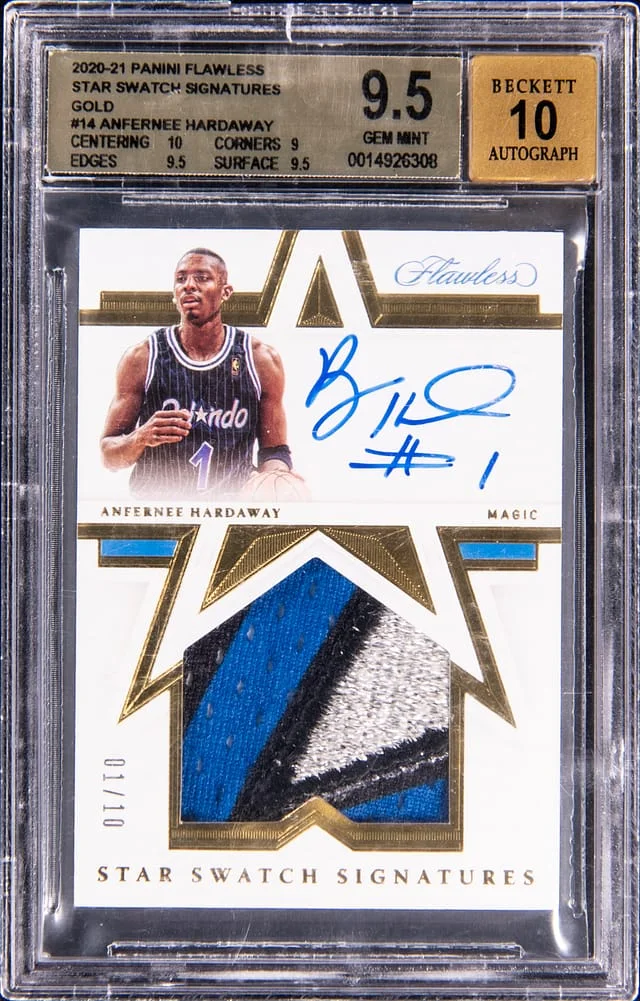 2020-21 Panini Flawless Anfernee Hardaway Star Swatch Signatures Ruby #SSW-PEN card image