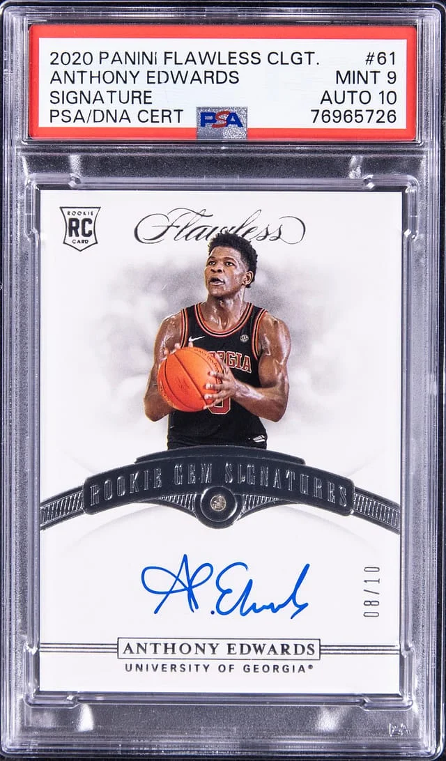 2020-21 Panini Flawless Anthony Edwards Collegiate Signatures #61 card image