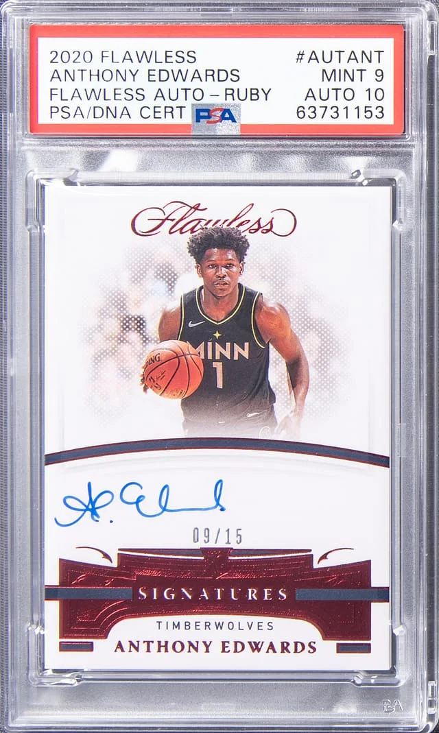 2020-21 Panini Flawless Anthony Edwards Autographs Ruby #AUT-ANT card image