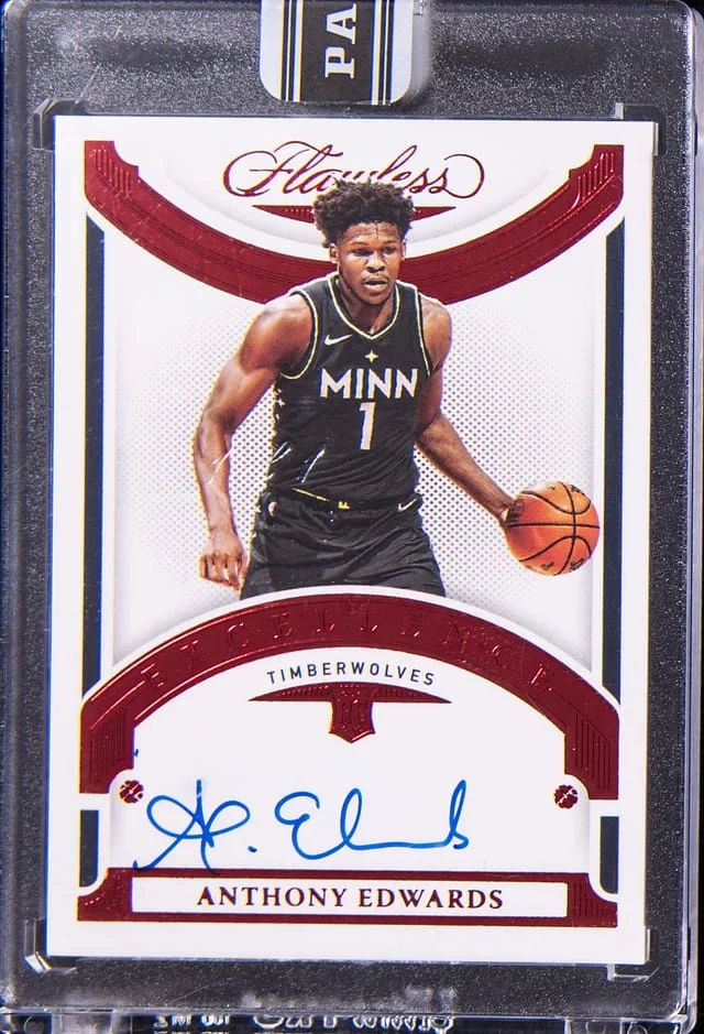 2020-21 Panini Flawless Anthony Edwards Excellence Signatures Ruby '23 Black Box #EXS-ANT card image