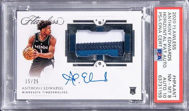 2020-21 Panini Flawless Anthony Edwards Horizontal Patch Autographs #HPA-ANT card image