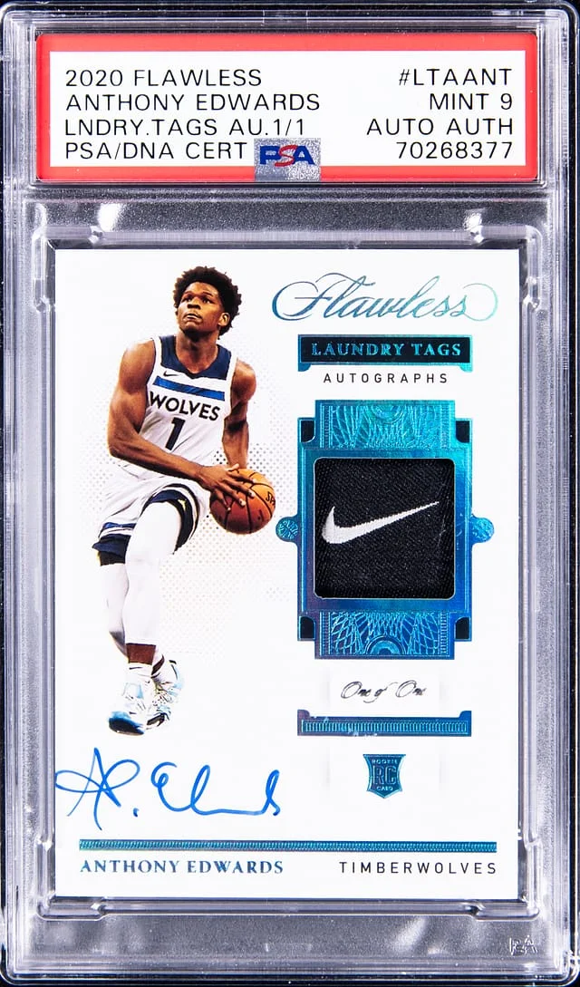 2020-21 Panini Flawless Anthony Edwards Laundry Tags Autographs #LTA-ANT card image
