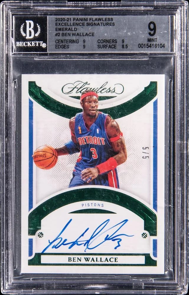 2020-21 Panini Flawless Ben Wallace Excellence Signatures Emerald #EXS-BEN card image