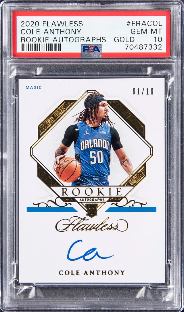 2020-21 Panini Flawless Cole Anthony Autographs Gold #FRACOL card image