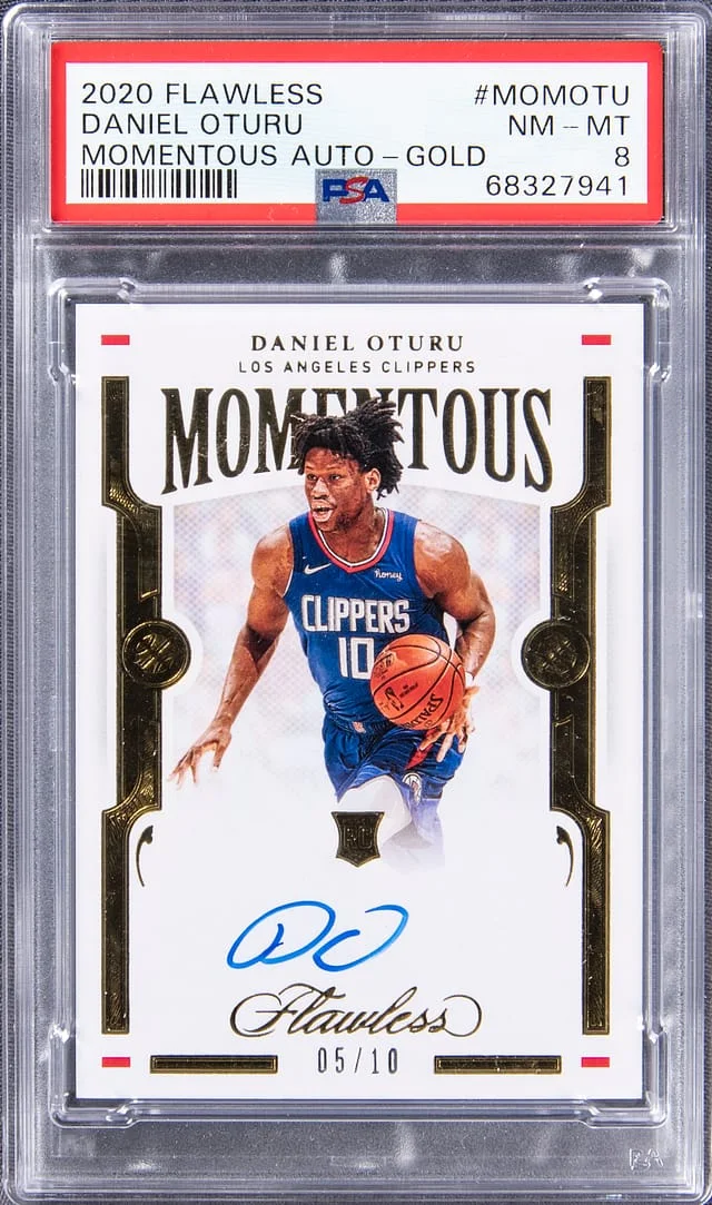 2020-21 Panini Flawless Daniel Oturu Momentous Autographs Gold #MOM-OTU card image