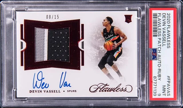 2020-21 Panini Flawless Devin Vassell Patch Autograph Ruby #FPA-VAS card image