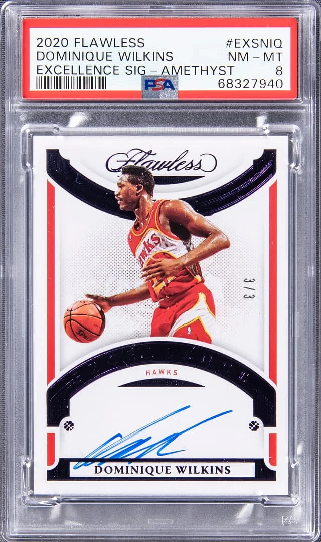 2020-21 Panini Flawless Dominique Wilkins Excellence Signatures Amethyst #EXS-NIQ card image