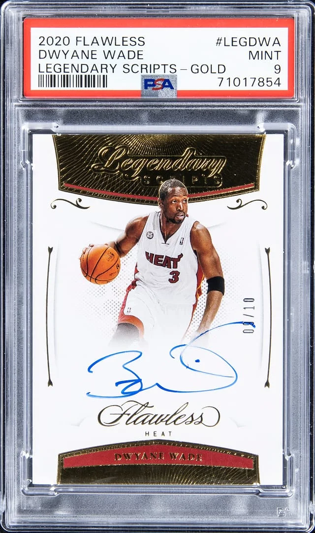 2020-21 Panini Flawless Dwyane Wade Legendary Scripts Gold #LEG-DWA card image