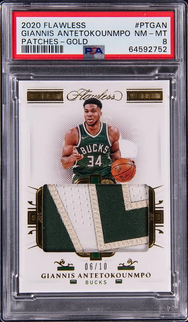2020-21 Panini Flawless Giannis Antetokounmpo Patches Gold #PT-GAN card image