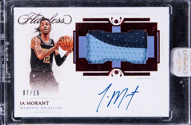 2020-21 Panini Flawless Ja Morant Horizontal Patch Autographs Ruby #HPA-MOR card image