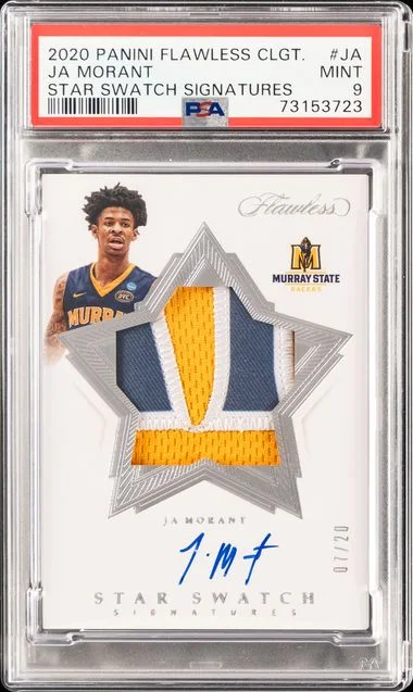 2020-21 Panini Flawless Ja Morant Collegiate Star Swatch Signatures #SSS-JA card image