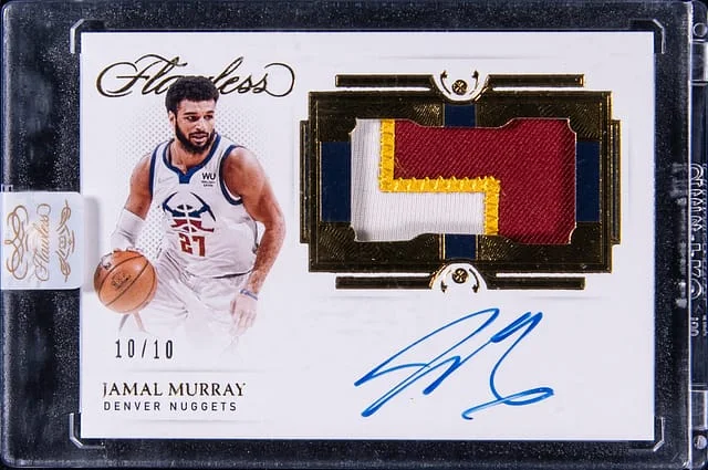 2020-21 Panini Flawless Jamal Murray Horizontal Patch Autographs Gold #HPA-JAM card image