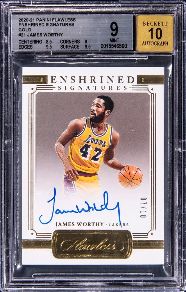 2020-21 Panini Flawless James Worthy Enshrined Signatures #ENS-WOR card image