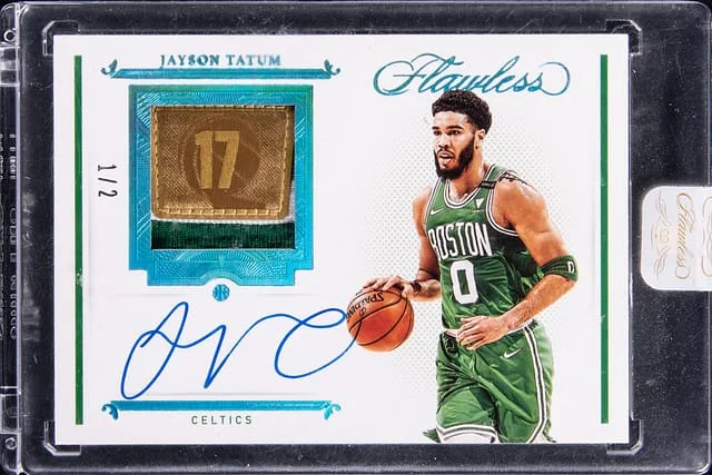 2020-21 Panini Flawless Jayson Tatum Championship Tags Autographs #CTA-TAT card image