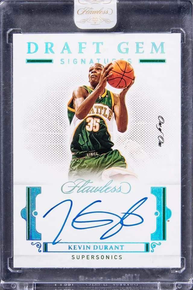 2020-21 Panini Flawless Kevin Durant Draft Gem Signatures Platinum #DG-KDR card image