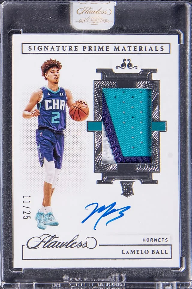2020-21 Panini Flawless LaMelo Ball Signature Prime Materials #SPM-LAM card image