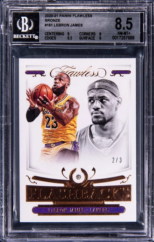 2020-21 Panini Flawless LeBron James Diamond Flashbacks Bronze #161 card image