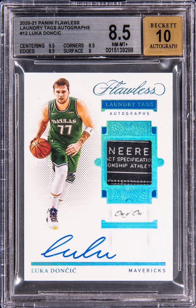 2020-21 Panini Flawless Luka Doncic Laundry Tags Autographs #LTA-LUK card image