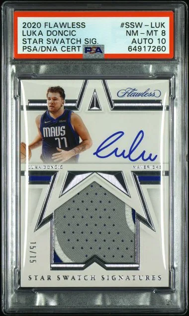 2020-21 Panini Flawless Luka Doncic Star Swatch Signatures Gold #SSW-LUK card image