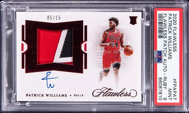 2020-21 Panini Flawless Patrick Williams Patch Autographs Ruby #FPA-PAT card image
