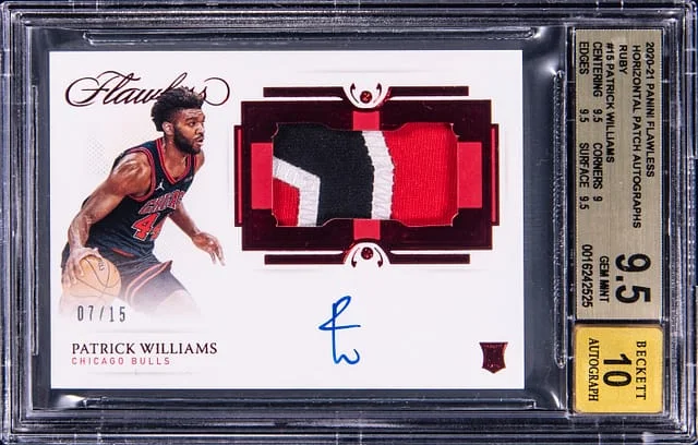 2020-21 Panini Flawless Patrick Williams Horizontal Patch Autographs Ruby #HPA-PAT card image