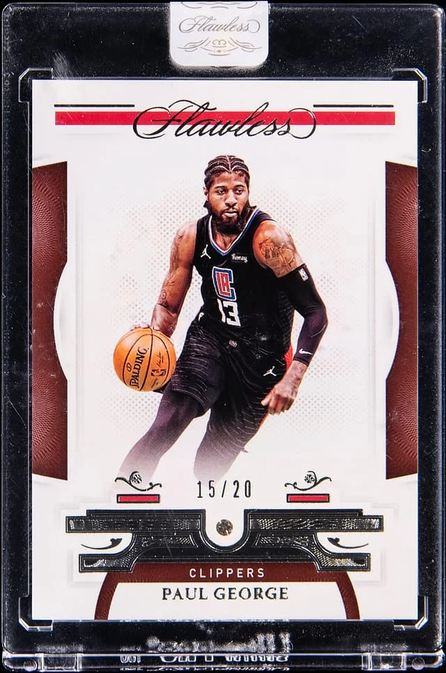2020-21 Panini Flawless Paul George Relic Card - Panini Encased #25 card image
