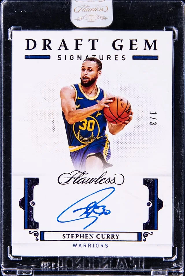 2020-21 Panini Flawless Stephen Curry Draft Gem Signatures Amethyst #DG-SCY card image