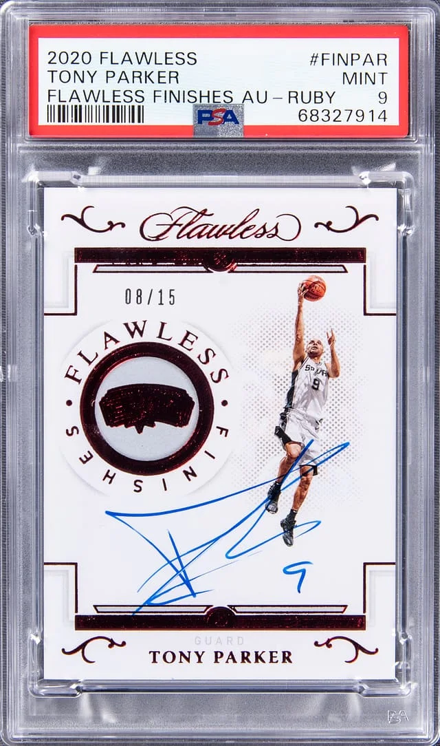 2020-21 Panini Flawless Tony Parker Finishes Autographs Ruby #FIN-PAR card image