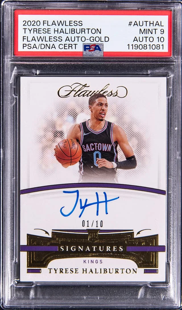 2020-21 Panini Flawless Tyrese Haliburton Flawless Autograph Gold #AUT-HAL card image