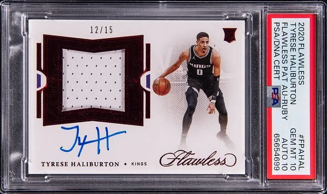 2020-21 Panini Flawless Tyrese Haliburton Patch Autographs Ruby #FPA-HAL card image