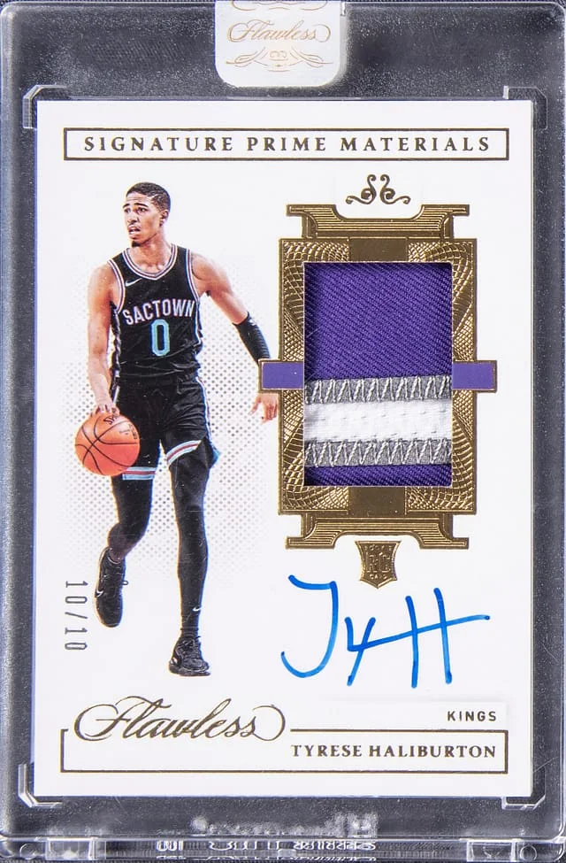 2020-21 Panini Flawless Tyrese Haliburton Signature Prime Materials Silver #SPM-HAL card image