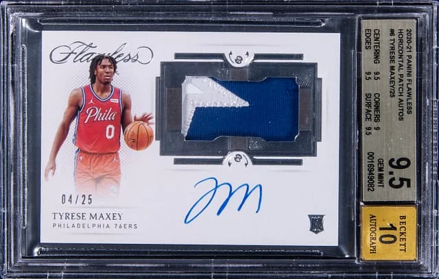 2020-21 Panini Flawless Tyrese Maxey Horizontal Patch Autograph #HPA-MAX card image