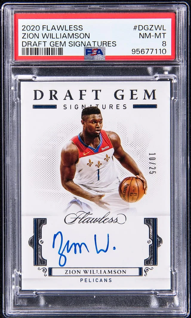 2020-21 Panini Flawless Zion Williamson Draft Gem Signatures #DG-ZWL card image