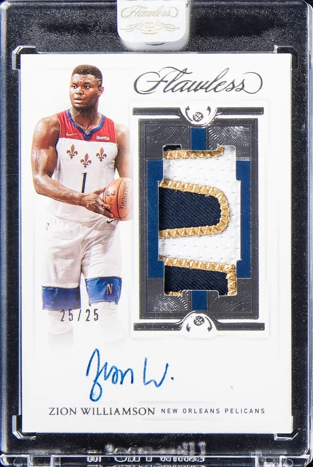 2020-21 Panini Flawless Zion Williamson Vertical Patch Autograph #VPA-ZIO card image